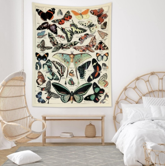 Boutique | Wall Decor | Butterflies Big Wall Tapestry Vintage Butterfly ...